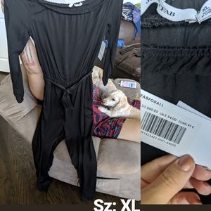 Black off the shoulder jumpsuit